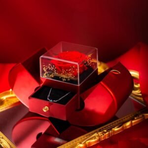 Eternal Rose Jewelry Box with Necklace – Red Apple Gift Box – photo 7