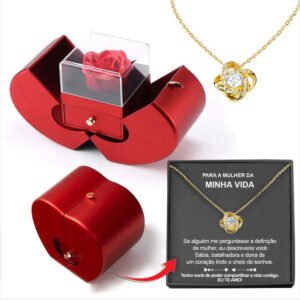 Eternal Rose Jewelry Box with Necklace – Red Apple Gift Box – photo 4