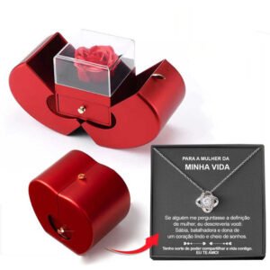 Eternal Rose Jewelry Box with Necklace – Red Apple Gift Box – photo 6