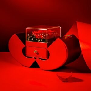 Eternal Rose Jewelry Box with Necklace – Red Apple Gift Box – photo 3