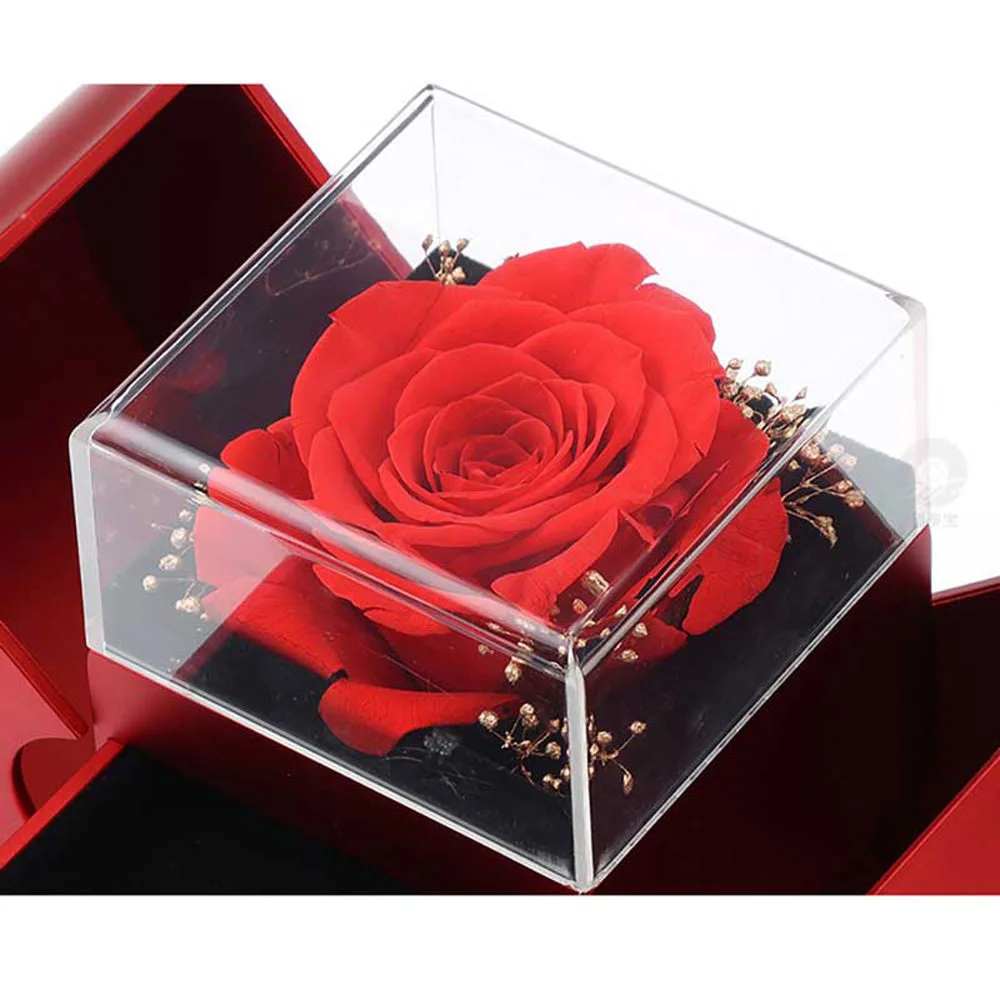 Eternal Rose Jewelry Box with Necklace – Red Apple Gift Box – detail 4