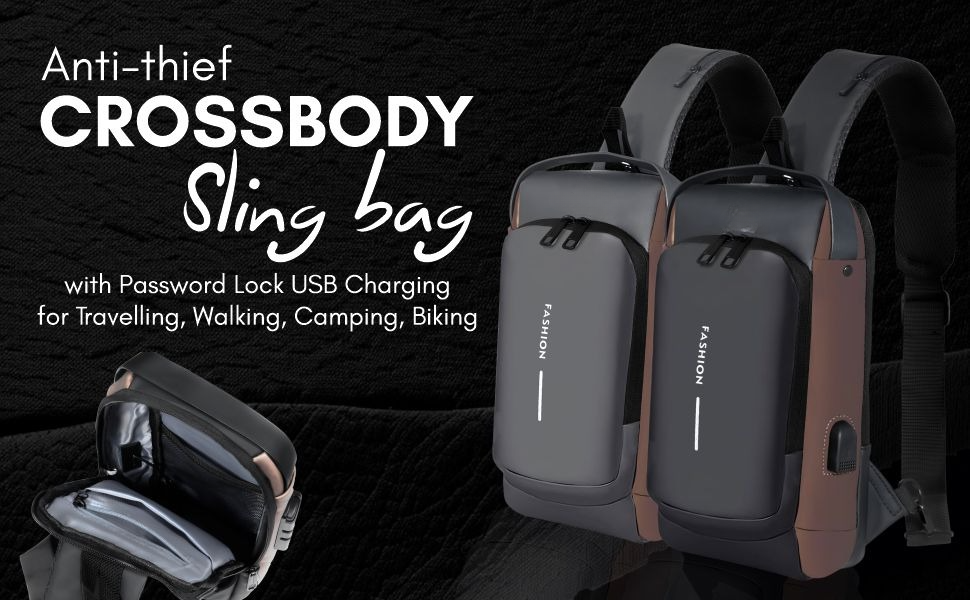 Anti-Theft Chest Bag with Password Lock & USB Port – detail 1
