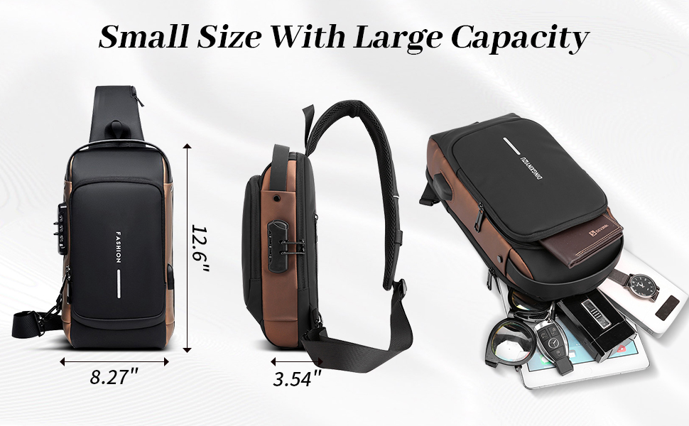 Anti-Theft Chest Bag with Password Lock & USB Port – detail 8