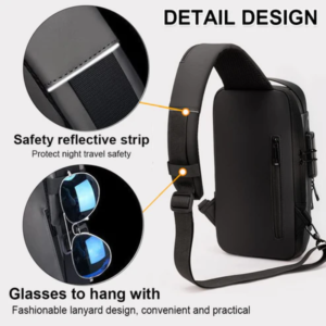 Anti-Theft Chest Bag with Password Lock & USB Port – photo 3