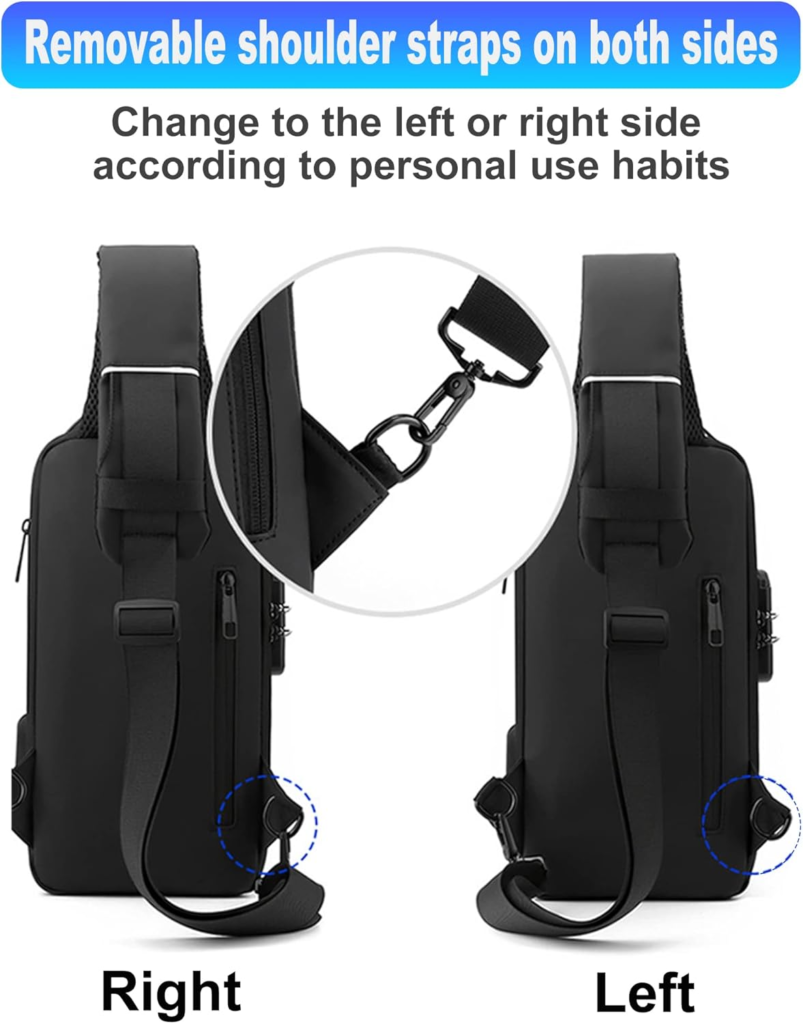 Anti-Theft Crossbody Sling Bag with USB Charging – detail 4