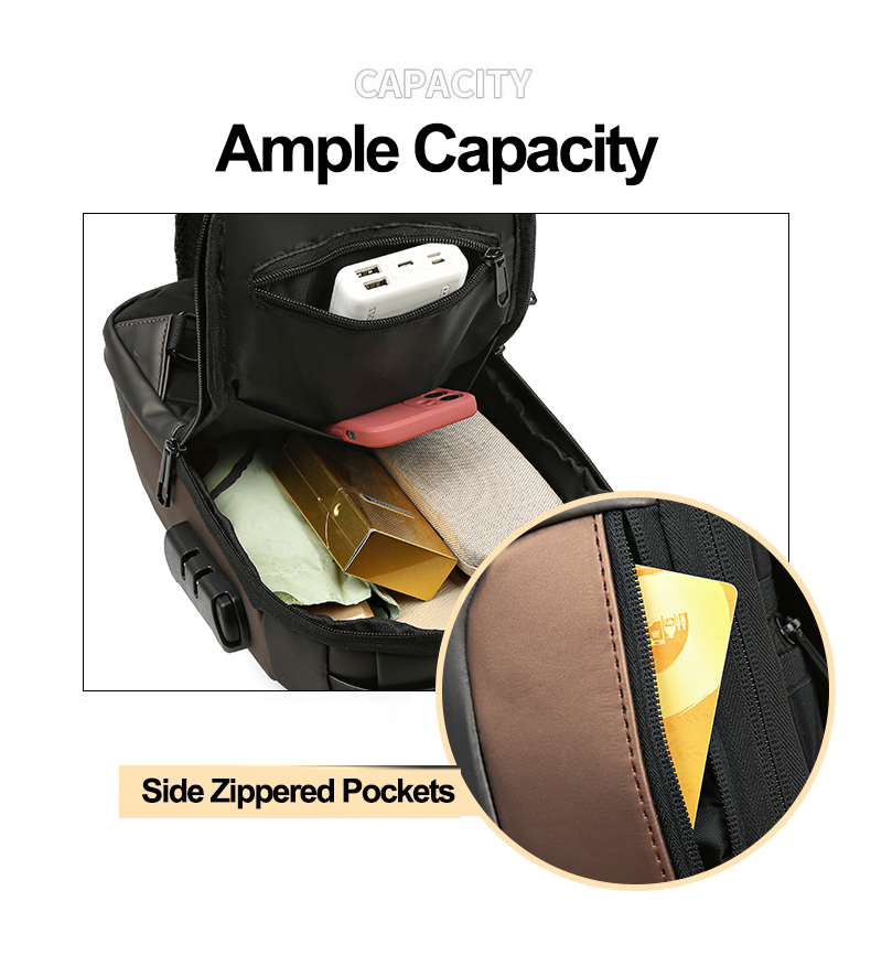 Anti-Theft Crossbody Sling Bag with USB Charging – detail 5