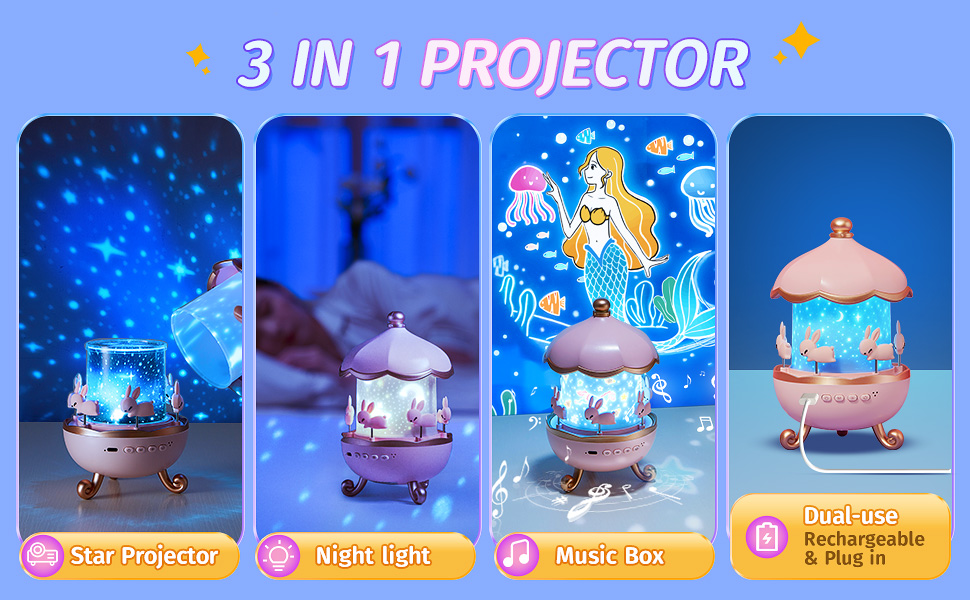 Bunny Carousel Projector & Speaker – detail 3