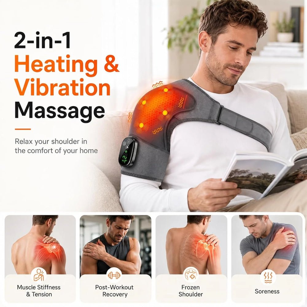 Electric Shoulder Massager & Heating Support Brace Belt