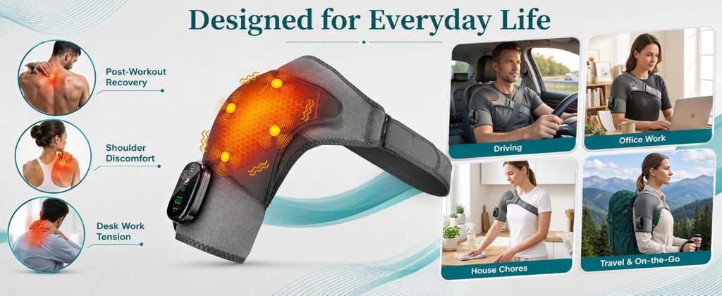 Electric Shoulder Massager & Heating Support Brace Belt – detail 3