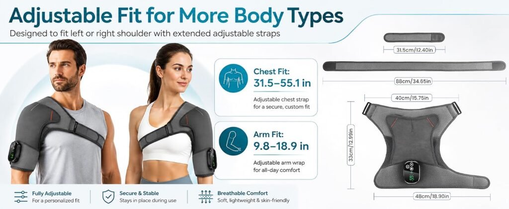 Electric Shoulder Massager & Heating Support Brace Belt – detail 4