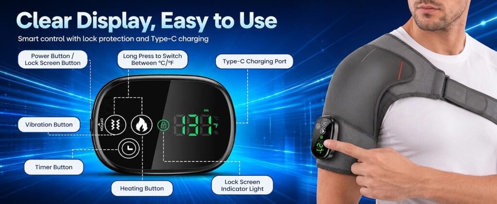 Electric Shoulder Massager & Heating Support Brace Belt – detail 1