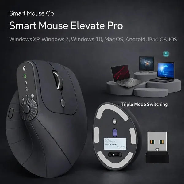 Ergonomic Vertical Wireless Mouse – detail 1