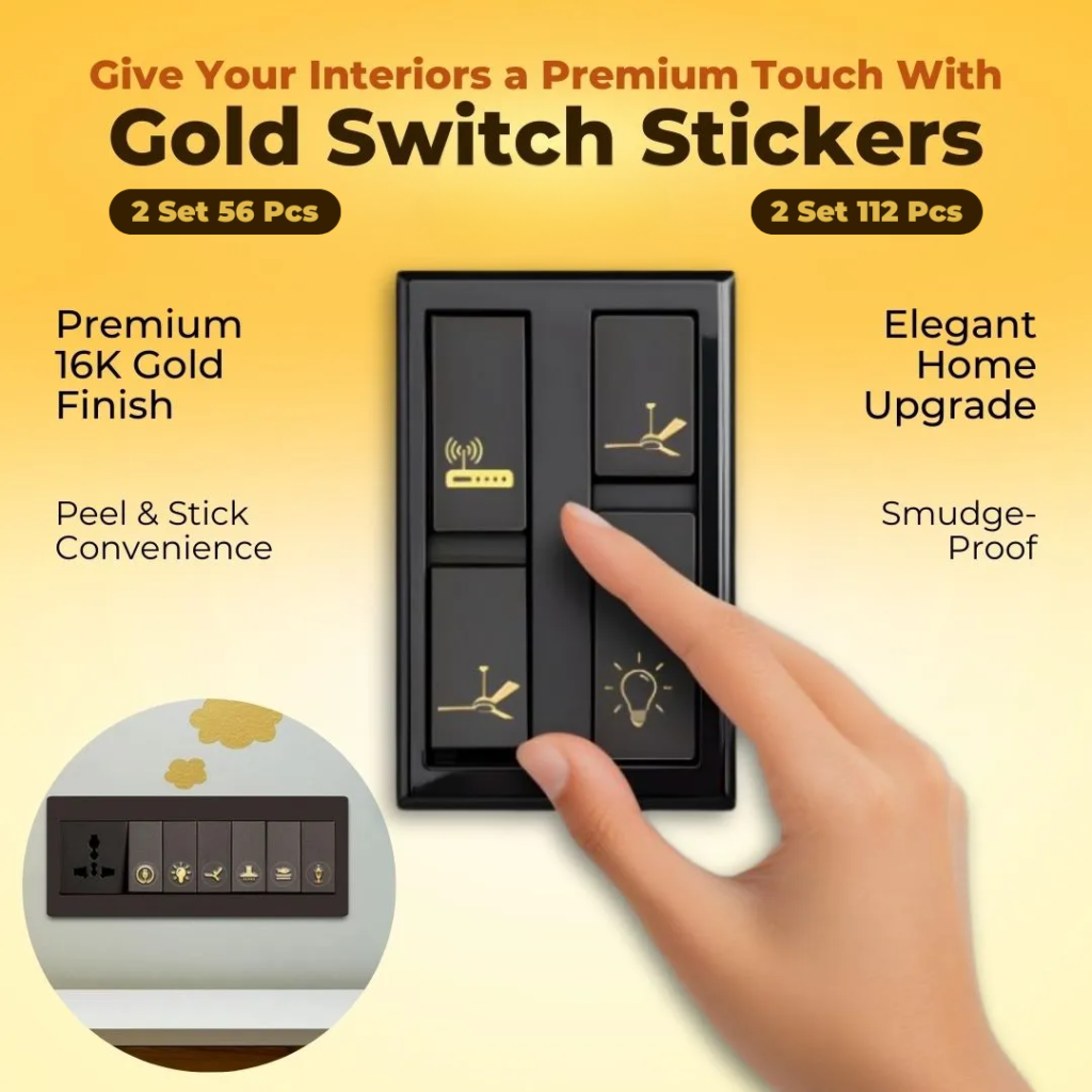 Gold Appliance Switch Labels – detail 1