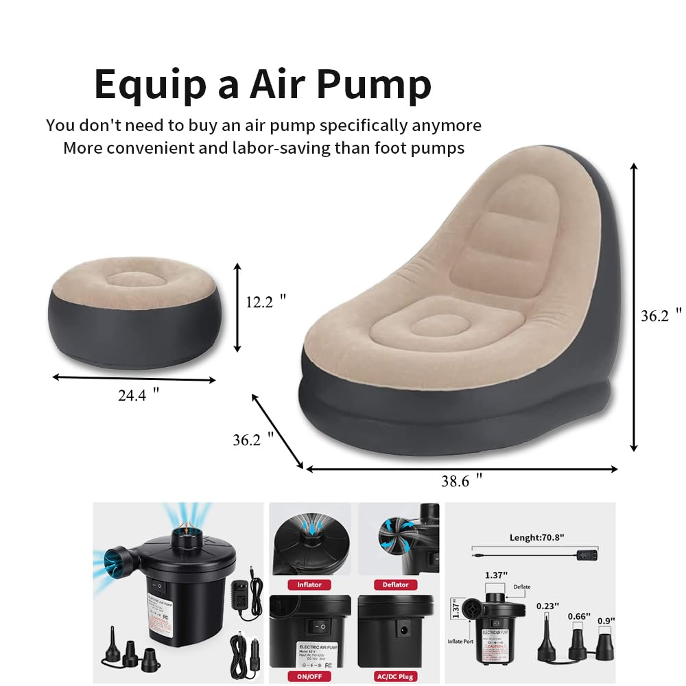 Inflatable Sofa & Footstool Set – detail 4