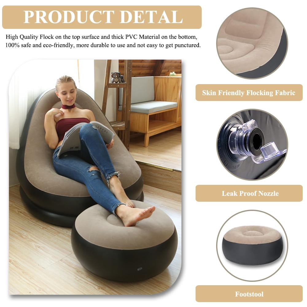 Inflatable Sofa & Footstool Set – detail 8