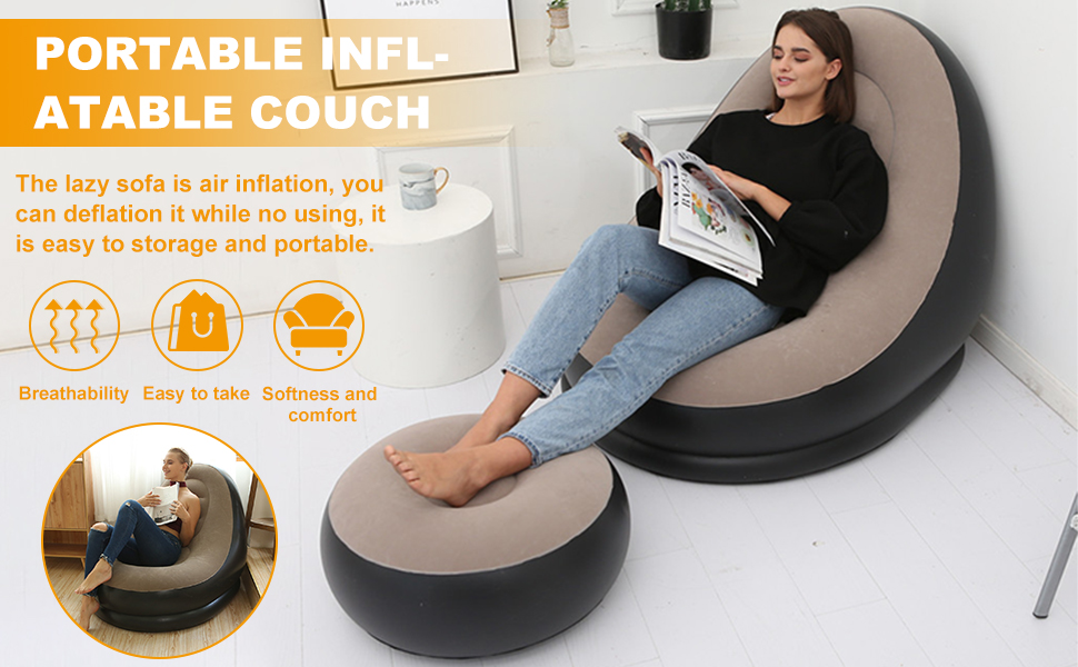 Inflatable Sofa & Footstool Set – detail 1