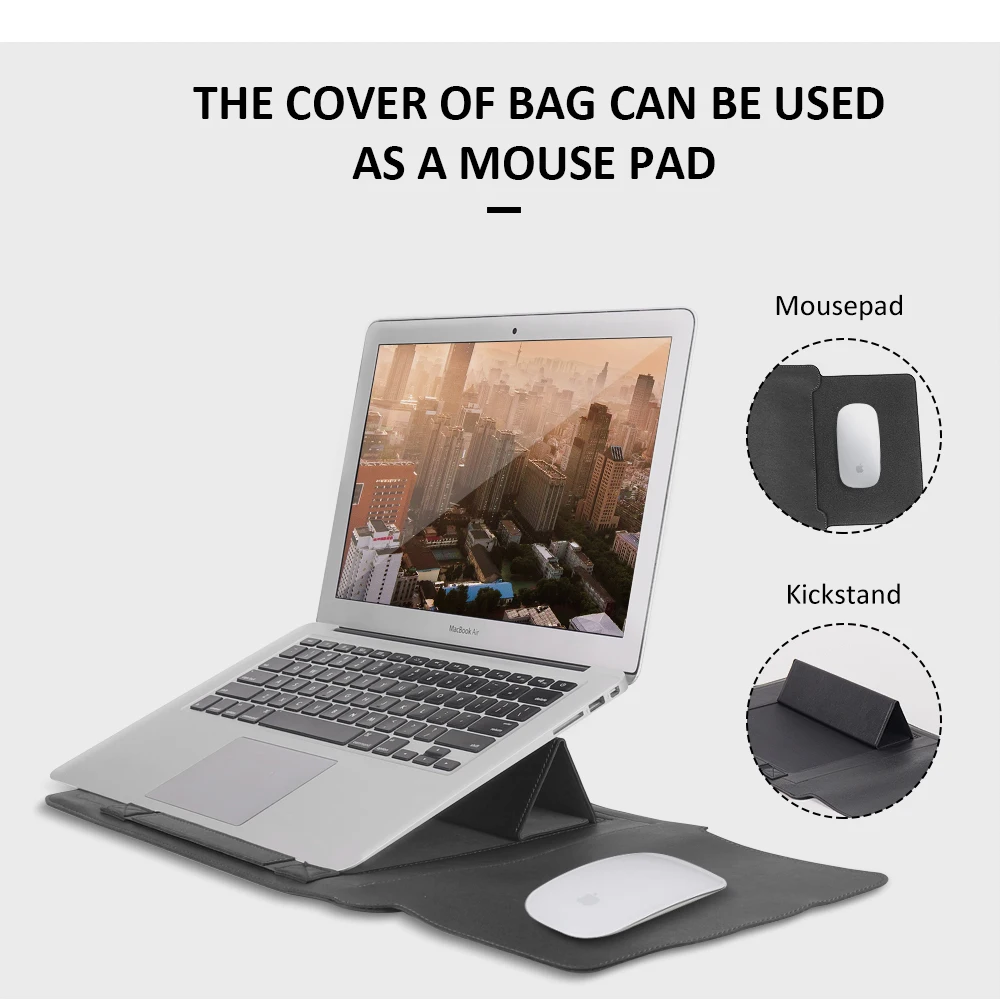 Laptop Sleeve Bag with Stand (Leather) – detail 6