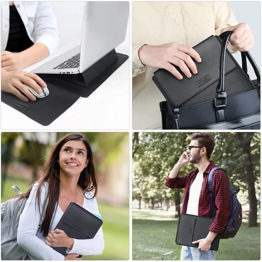 Laptop Sleeve Bag with Stand (Leather) – detail 14