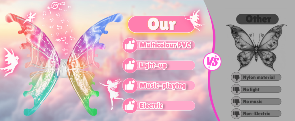 LED Butterfly Wings with Music – detail 2