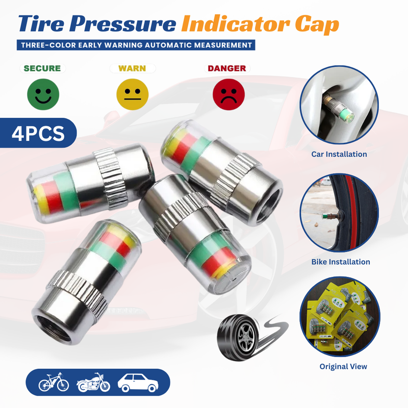 Tyre Pressure Indicator Caps · Set of 4