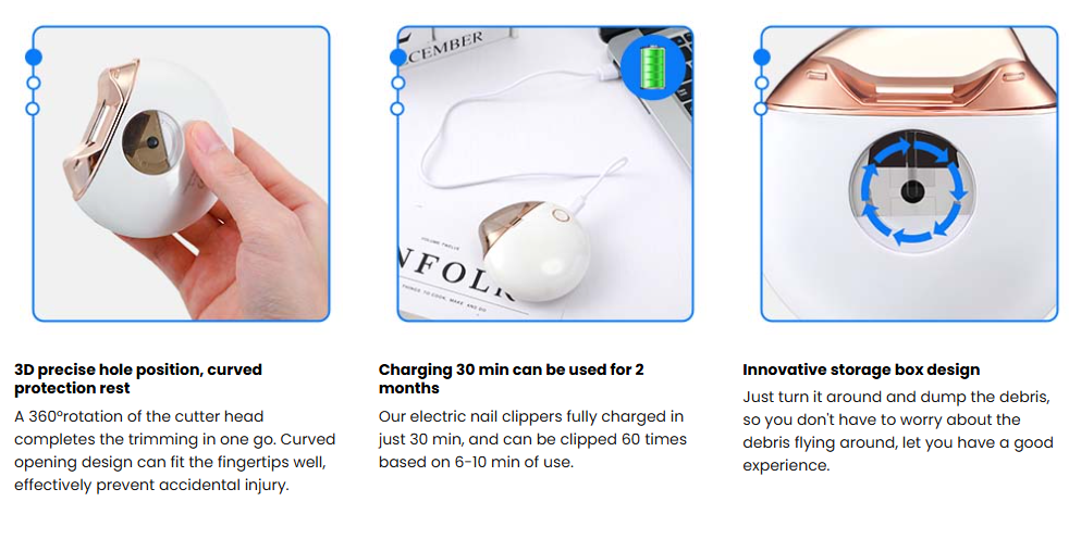 USB Rechargeable Electric Nail Clipper – detail 4